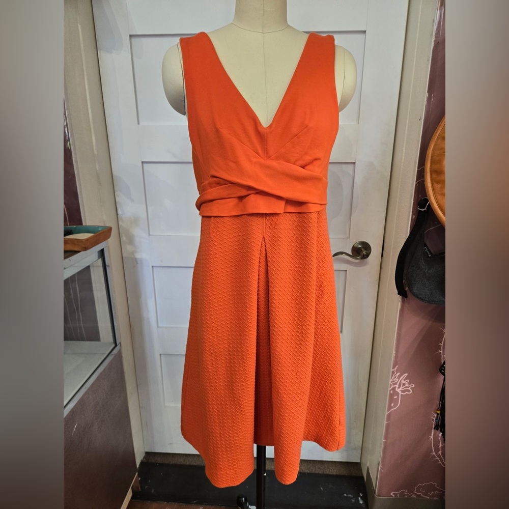 HD in Paris Anthropologie sleeveless v neck peasant a line textured dress  10
